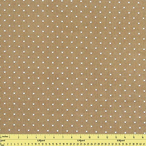 Sunny Fabrics Polka Dot Pattern Brown White DIY Cloth Fabric