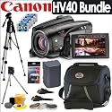 Canon Vixia HV40 HD HDV 10X Optical 200X Digital Zoom 2.7 inch Widescreen LCD Camcorder + Accessory Bundle