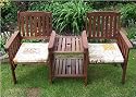Memphis Tete A Tete Hardwood Companion Seat Complete With Floral Seat Pad