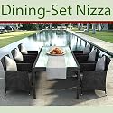 Gartenm&ouml;bel Rattan Dinning Set Nizza-black