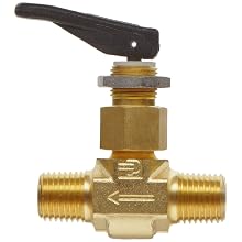 Parker VQ Series Brass Toggle Valve, Inline, Toggle Handle, PTFE Stem, NPT Male