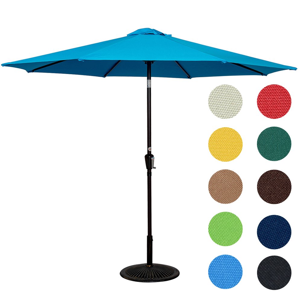 Sundale Outdoor 10 Feet Aluminum Market Umbrella Table Umbrella with Crank and Push Button Tilt