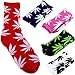 Paradise Kiss 5 Colors Plantlife Marijuana Weed Leaf Cotton High Socks Men/women Ankle (purple)