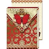 Punch Studio Red Butterfly Paisley Magnetic Closure Mini Notepad