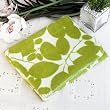 [Green Leaves] Japanese Coral Fleece Baby Throw Blanket (26 by 39.8 inches)
