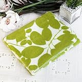 [Green Leaves] Japanese Coral Fleece Baby Throw Blanket (26 by 39.8 inches) ....