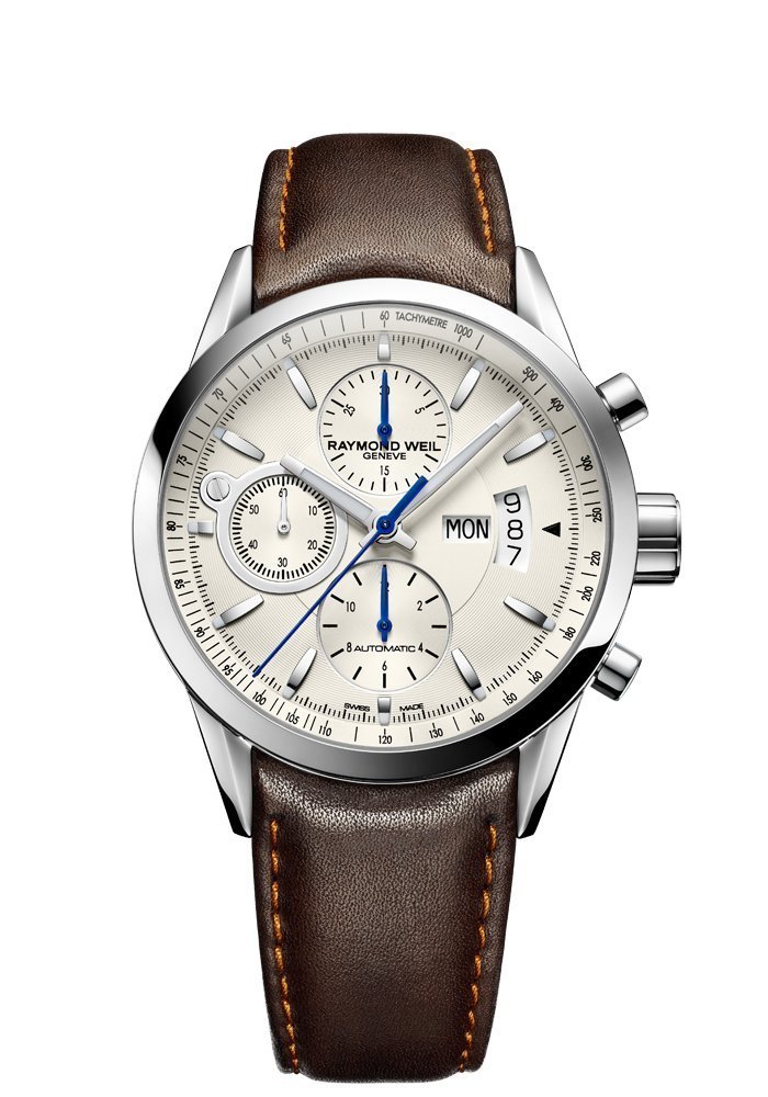 Raymond Weil Men's 7730-STC-65021 Freelancer Brown Leather Strap Watch