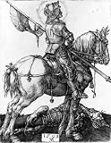 1508 LARGE POSTER KNIGHT ON HORSE SLAIN DRAGON D�rer