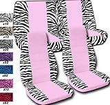Complete set of seat covers. Black and white zebra car seat covers with a sweet pink center, for the front and rear seats of a 2001 Toyota Camry.