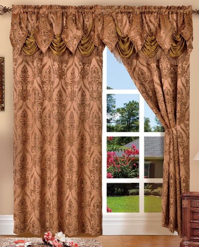 Elegant comfort penelopie jacquard look curtain panel s…