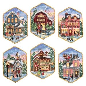 Dimensions-Counted-Cross-Stitch-Christmas-Village-Ornaments