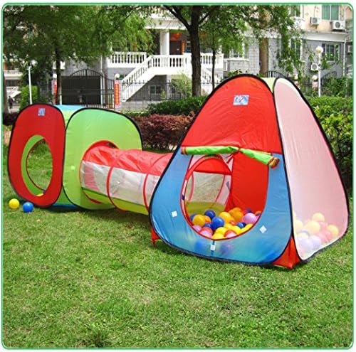 IsPerfect Play House Tent Tunnel, Outdoor Indoor Playhouse Set Toys for Toddlers Child Kids (Balls Not Included)