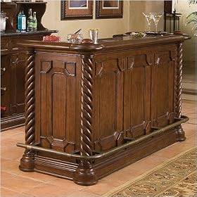 Powell Tuscan Dark Mahogany Pub Bar Front by Powell Furniture