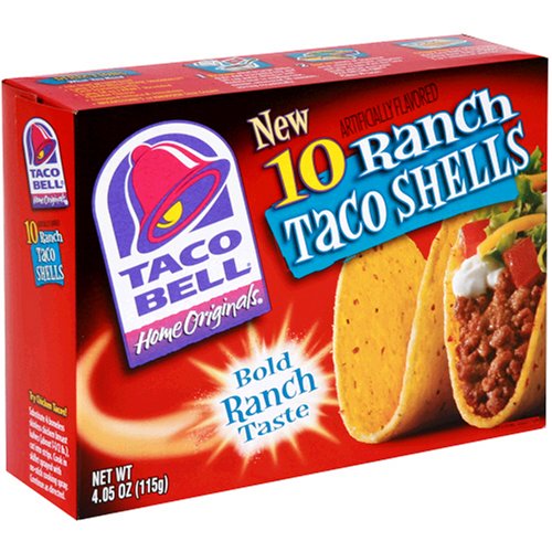Taco Bell Taco Shells, Ranch Flavored, 10-Count Boxes (Pack of 12) by Taco Bell