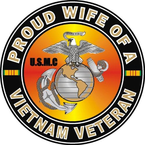 US Marine Corps Proud Wife of a Vietnam Veteran Decal Sticker