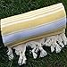 Dandelion - Basic Pattern - 100% Naturally-Dyed Cotton Turkish Towel Peshtemal - 71x39 Inches - Yellow