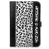 Black White Leopard Design Executive Book-Style Leather Portfolio Jacket Case Cover for Barnes & Noble Nook Tablet and Nook Color e-Reader (Many Colors and Designs Available)