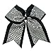 CN Girls Sequin Cheer Bow for Cheerleader Hair Bow with Ponytail Holder