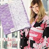  / ブランドプチ兵児帯Adam＆Eve「花網レース ライトパープル」マリエちゃん着用浴衣姿をパッと華やかに飾る