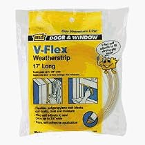M-D Building Products 3525 V-Flex Weatherstrip,17-Foot Length, 3/8-Inch Wide, White