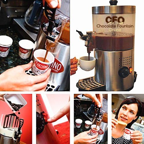 3 Liters Stainless Steel Hot Chocolate Dispenser with Adjustable Temperature
