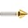 Magafor 4832 Series Cobalt Steel Single-End Countersink, TiN Coating, 3 Flutes, 60 Degrees, Round Shank