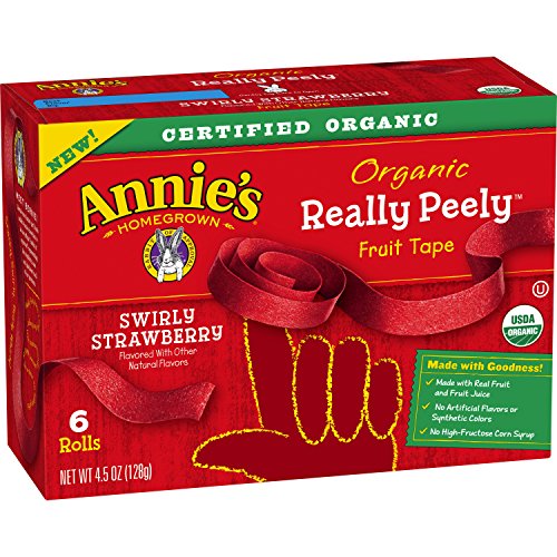 Annie's Homegrown Organic Really Peely Fruit Tape, Strawberry, 72 Count
