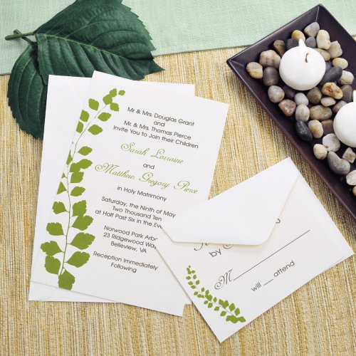 Modern Go Green Wedding Invitation Moern Go Green Wedding Invitation