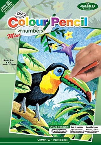 Tropical Birds Mini Colur Pencil By Number Kit