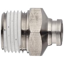SMC KQ2 Series Polybutylene Terephthalate Push-to-Connect Tube Fitting, Branch Universal Elbow, Tube OD x BSPT Male, White (Removed)