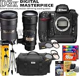 Nikon D3x (25442) 24.5MP FX-Format Digital SLR (Body Only) + Nikon 24-70mm f/2.8G ED-IF AF-S Wide Angle-Telephoto Zoom Nikkor Lens (2164) + Nikon 70-200mm f/2.8G AF-S VR Zoom-Nikkor ED-IF Lens w/ Hood (2139) + 2 Tiffen 77mm Photo Essentials Filter Kit + Samsonite Digital SLR Gadget Camera Bag + 2 Transcend TS16GCF133 133x 16GB Compact Flash Card + Willoughbys Clean & Protect Kit