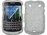 Silver Bling Rhinestone Faceplate Diamond Crystal Hard Skin Case Cover for  ....