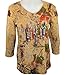 Cactus Bay Apparel Rhinestone Highlighted, Artistically Printed, 3/4 Sleeve, Crew Nec...