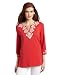 Jones New York Women's Split Neck Tunic Top