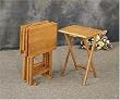 Folding Television Tray Set of 4 in Natural Finish By Coaster Furniture