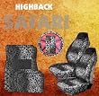 9pc Safari Grey Leopard Print Car Floor Mats, High Back Seat Covers, Steering Wheel Cover & Shoulder Pad Set