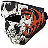 Yasson Mens Reversible Windproof Black Tribal Classic Skull Neoprene Half Facemask