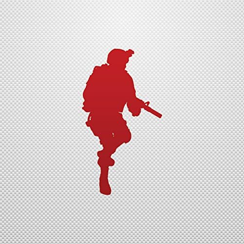 Sticker Soldier On Mission Weatherproof Teen room Speciality Lasting Dark_Red (7 X 3.82 In)