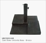 DC America UBP25251-BR Square Cast Stone Umbrella Base, Made from Rust Free Composite Materials, Bronze Powder Coated Finish