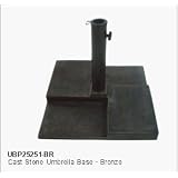 DC America UBP25251-BR Square Cast Stone Umbrella Base, Made from Rust Free Composite...