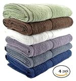 4 Luxury Combed Cotton Bath Towel 600gm - Plum