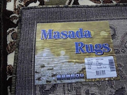 Traditional Area Rug Runner Design #102 Green (32 Inch X 10 Feet)