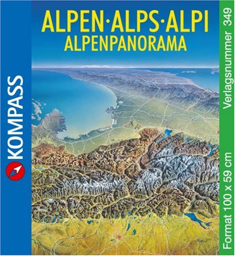 City Travel Guides Discounted  Bücher : Kompass Panorama-Karten, Alpen, plano
