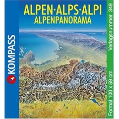 Kompass Panorama-Karten, Alpen, plano