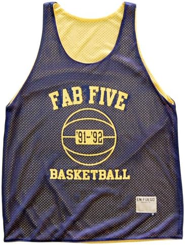 Michigan Fab Five Basketball Pinnie