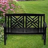 Fretwork Black Bench