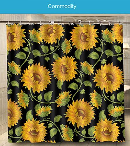 New Fashion Mountains Sunflowers Fields Nature Yellow Flowers Printed Size 180cmx180cm 100% Waterproof &amp; Mouldproof Polyester Shower Curtain w180-10
