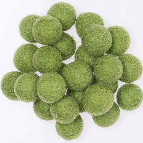 Feltfriend 50 Pieces %100 Wool Felt Balls, Diameter 20 mm : 0.78 inch (Yellow Green - T218)