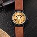 CUCOL Eco Faux Wooden Dial Watches for Men and Women Leather Band Casual Wristwatch