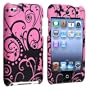 eForCity Snap-on Rubber Coated Case compatible with Apple� iPod touch� 4th Generation, Purple / Black Swirl